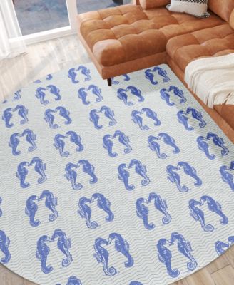 Seabreeze Washable SZ15 8'x8' Round Area Rug