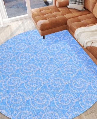 Seabreeze Washable SZ11 8'x8' Round Area Rug