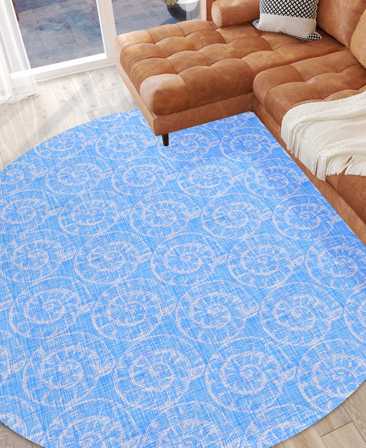 Dalyn Seabreeze Sz11 8'x8' Round Area Rug In Cobalt