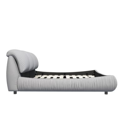 Queen Upholstered Platform Bed with Padded Backrest