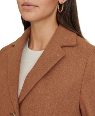 Women's Single-Breasted Notched-Collar Coat