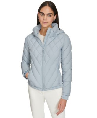 Calvin Klein Womens Side Panel Hooded Packable Puffer Coat Created for Macys Macy s