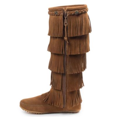 Women's Suede 5-Layer Fringe Boots