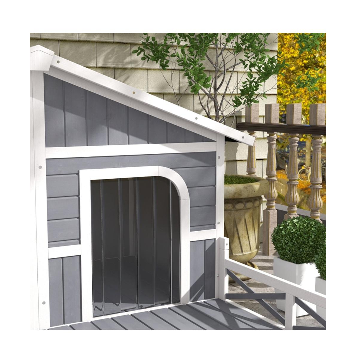 Slickblue Durable and Cozy Dog House for Outdoor Shelter and Pet Comfort - White
