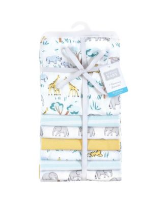 Unisex Seven-Piece Cotton-Polyester Flannel Baby Blankets