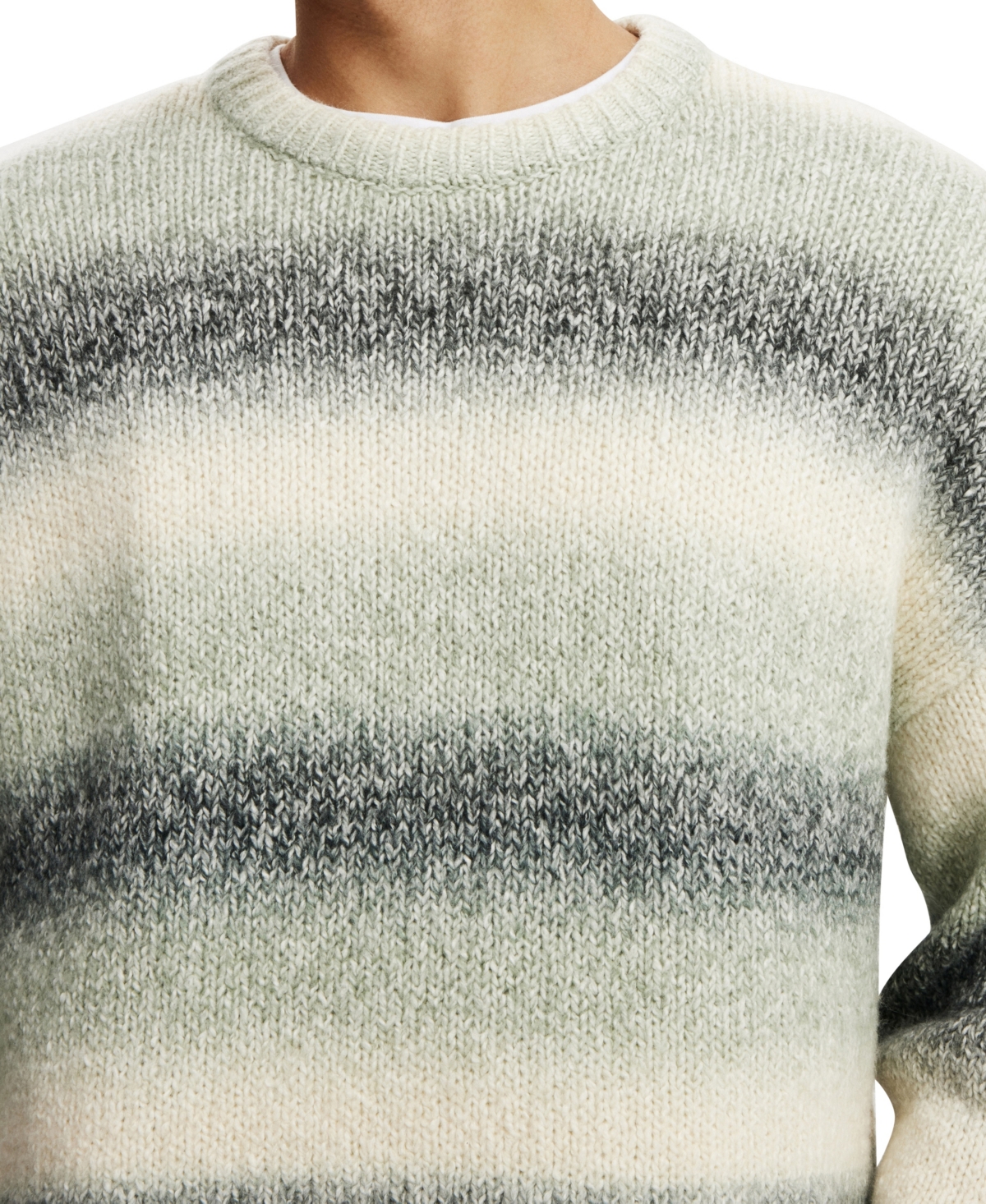 COTTON ON MEN'S OMBRE CREW KNIT SWEATER 