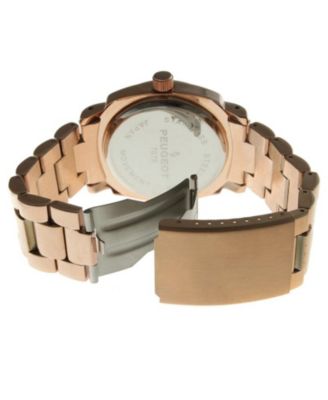 Women's 40mm Rose Gold Boyfriend Bracelet Watch with Crystal Bezel