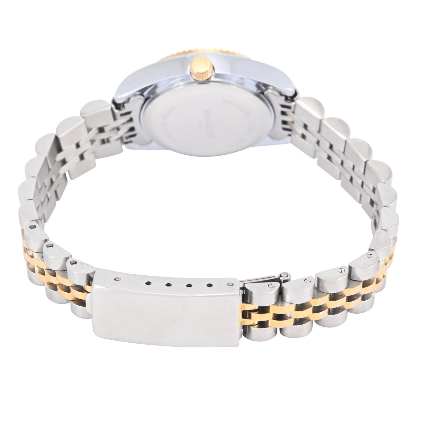 Женские часы Peugeot Two-Tone 25mm Fluted Bezel Steel Bracelet Watch, цвет: Серебряный — фото 2