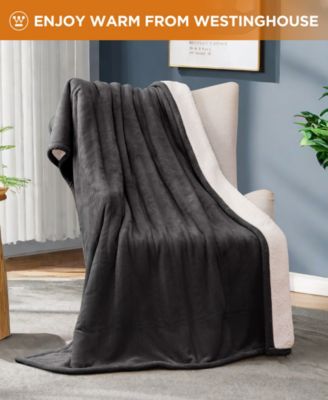 Westinghouse Heated Flannel and Sherpa Blanket, Twin