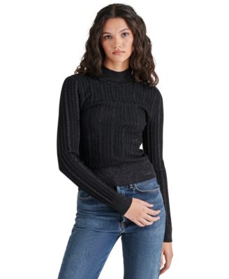 Steve Madden - Women's Pamela Metallic Cable-Knit Sweater