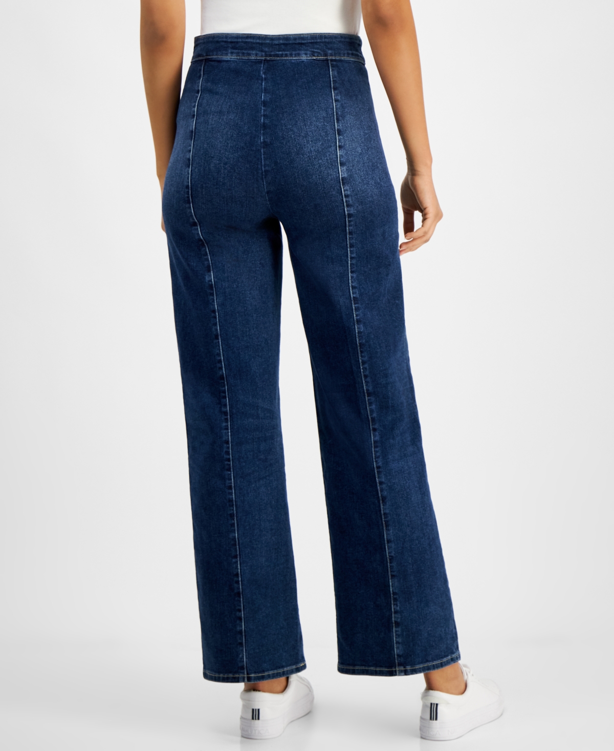 Nautica Jeans Women's Side-Zip Wide-Leg Sailor Jeans