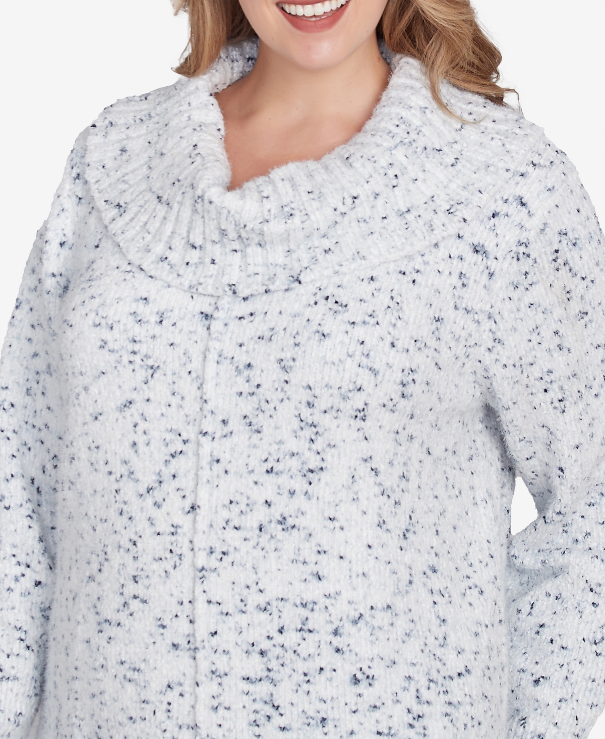 Ruby Rd. Plus Size Speckled Chenille Eyelash Pullover Sweater
