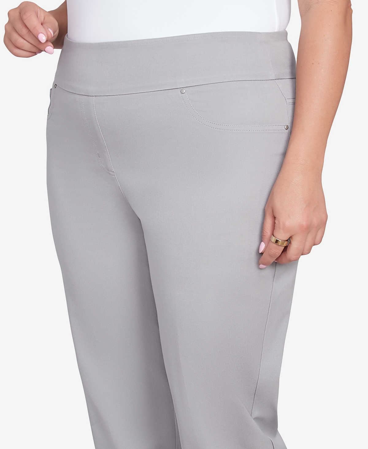 Ruby Rd. Plus Size Soft Hand Twill Bi-Stretch Pull-On Pants