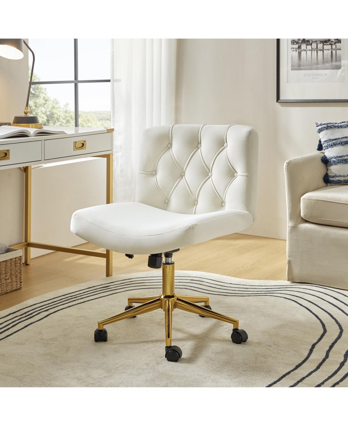 Hulala Home Sinclair Modern Office Chair with Sgs International Certified Stainless Steel Gas Spring