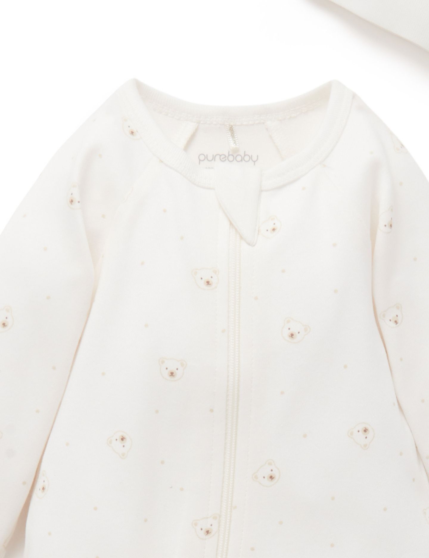 Комплекты Purebaby Zip Coverall & Hat Set для малышей, цвет: Ванильный — фото 6