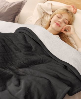Heated Flannel and Sherpa Blanket, Queen
