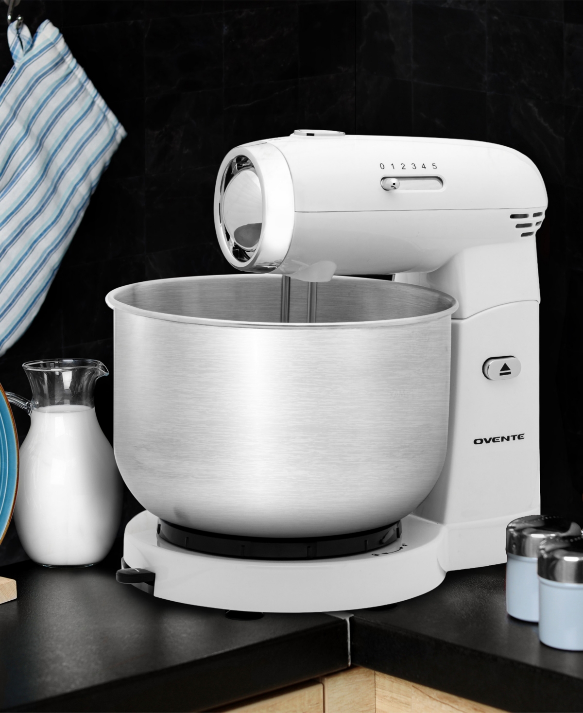 Ovente Electric Kitchen Stand Mixer with 3.5-Quart Removable Stainless Steel Mixing Bowl