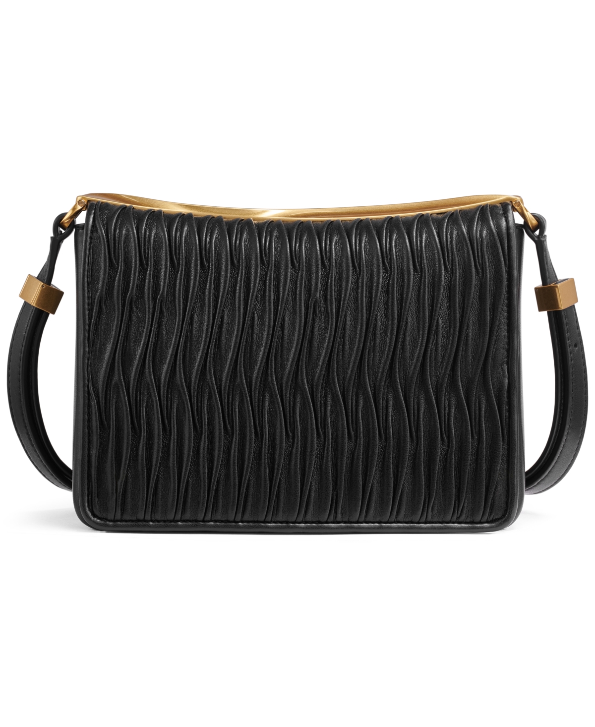 Donna Karan Jericho Flap Shoulder With Sculpted Hardware In Black,gold