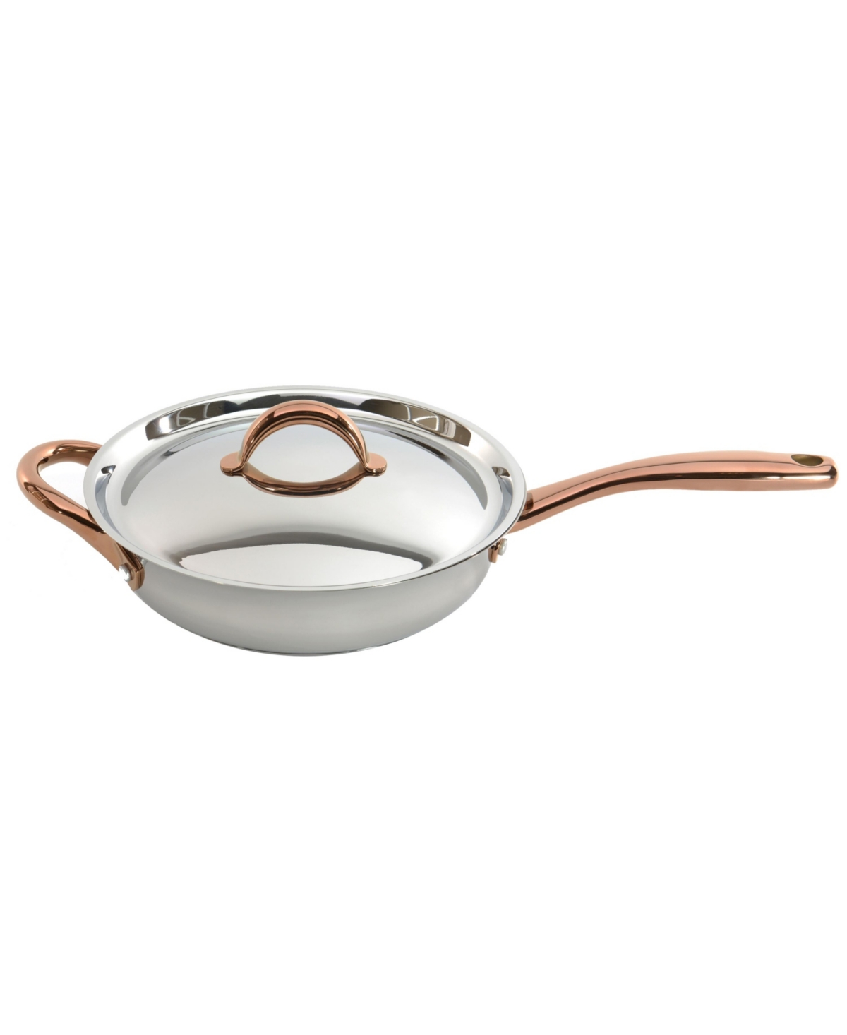 BergHOFF Ouro Gold 11Pc 18/10 Stainless Steel Cookware Set, Ss Lids, Rose Gold Handles - rose gold