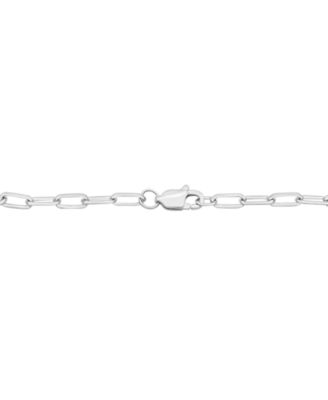 Diamond Bow Chain Paperclip Link Bracelet (1/6 ct. t.w.) in Sterling Silver, Created for Macy's