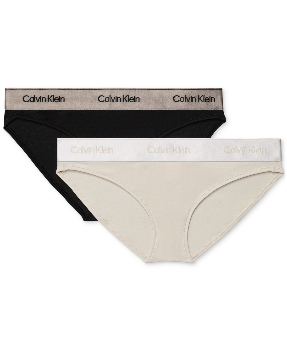 Calvin Klein Women's 2-Pk. Modern Cotton Holiday Bikini Underwear  -BLACK