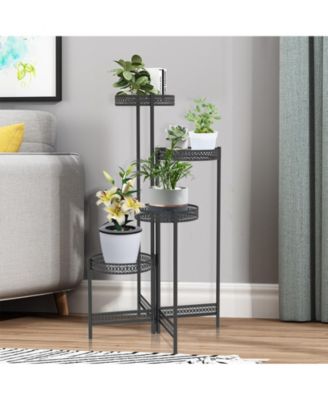 Metal Multi-tier Planter Flowers Pots Holder Garden Patio Decor Plants Rack Stand