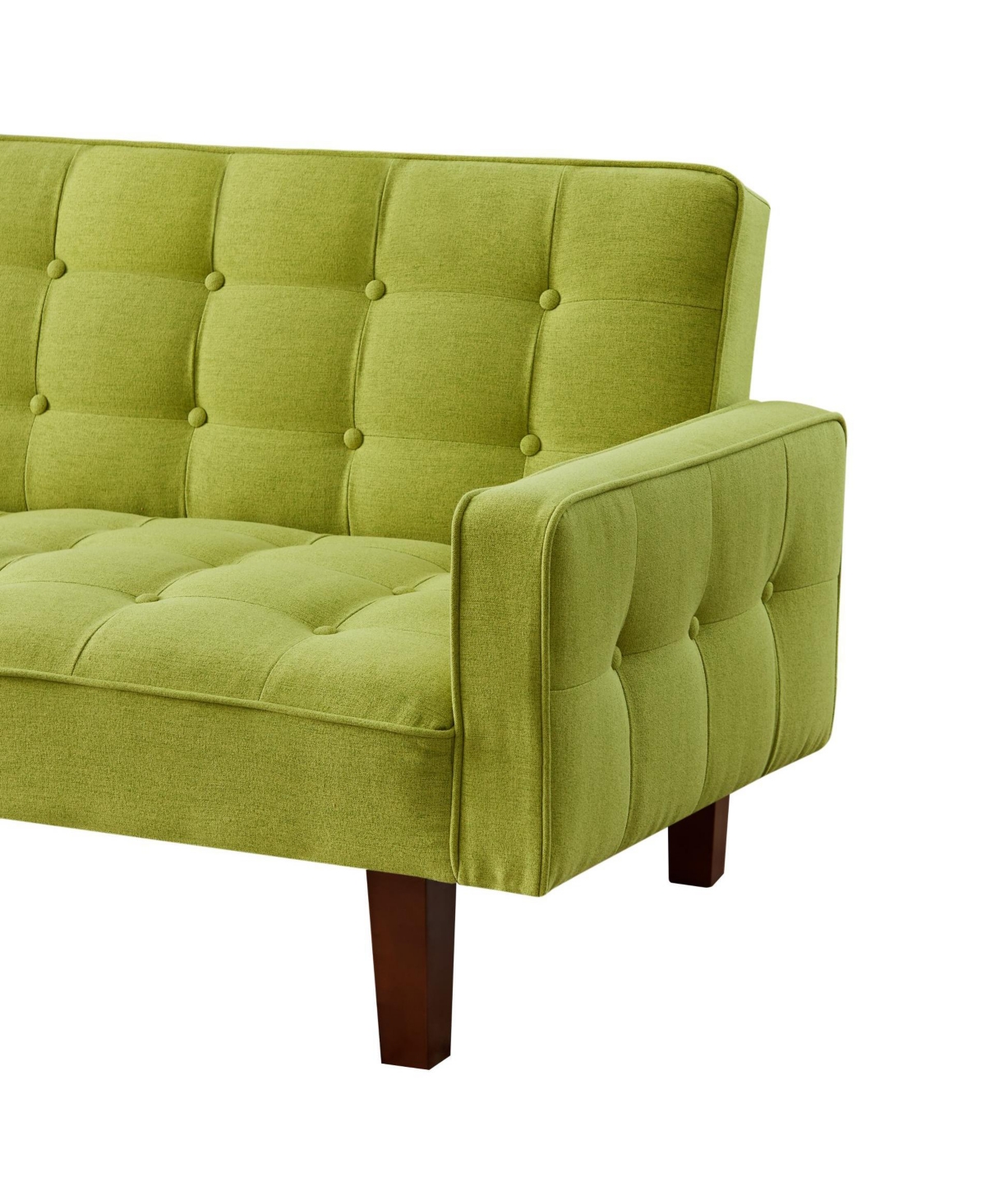 Slickblue Linen Upholstered Futon Sofa Bed - Fabric Convertible Sofa Bed for Modern Living Room Comfort