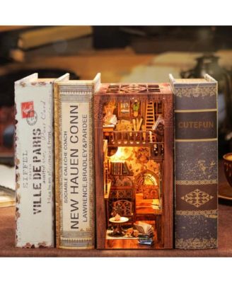 DIY Book Nook Kit - DIY Miniature House Dollhouse Kit Booknook Bookshelf Decor Alley Model with LED Light, Gifts (Eternal Bookstore