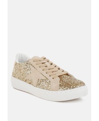 Womens Shinding Glitter Star Chunky Sneakers