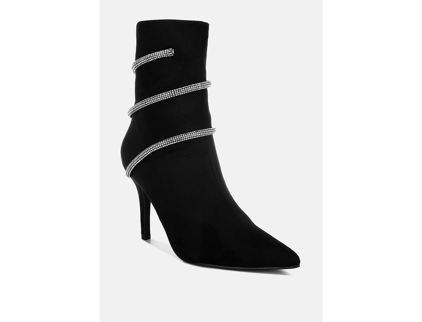 Женские ботинки London Rag Roda Rhinestone Wrap-Around Stiletto, цвет: Чёрный — фото 1
