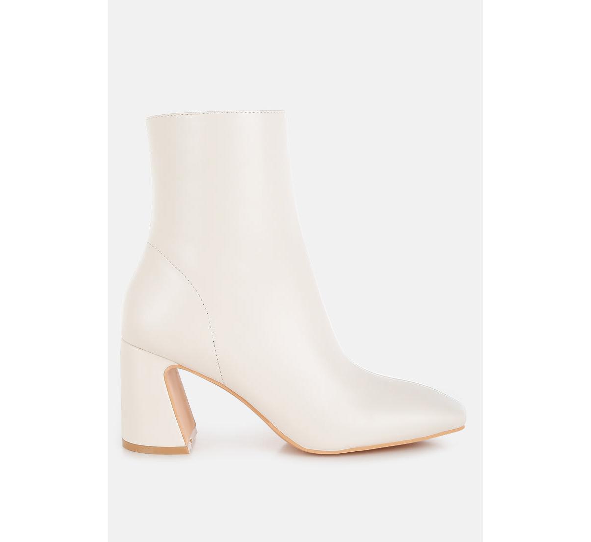 Bruna Square Toe Ankle Boots - Off white