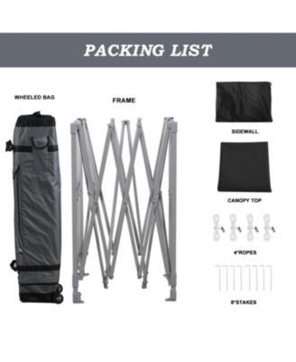 12x12 FT Pop-Up Canopy Tent with Roller Bag and Curtain - Portable Instant Shade, Sturdy Iron Frame, Water Resistance 210D Oxford Fabric, UV Protection, Ideal for Camping, Parties, and Outdoor Events