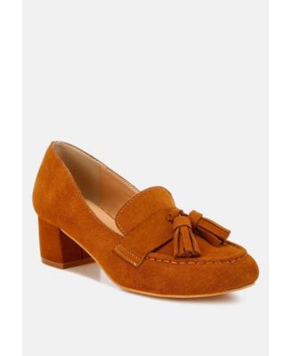 Aloha Tassels Detail Suede Loafers