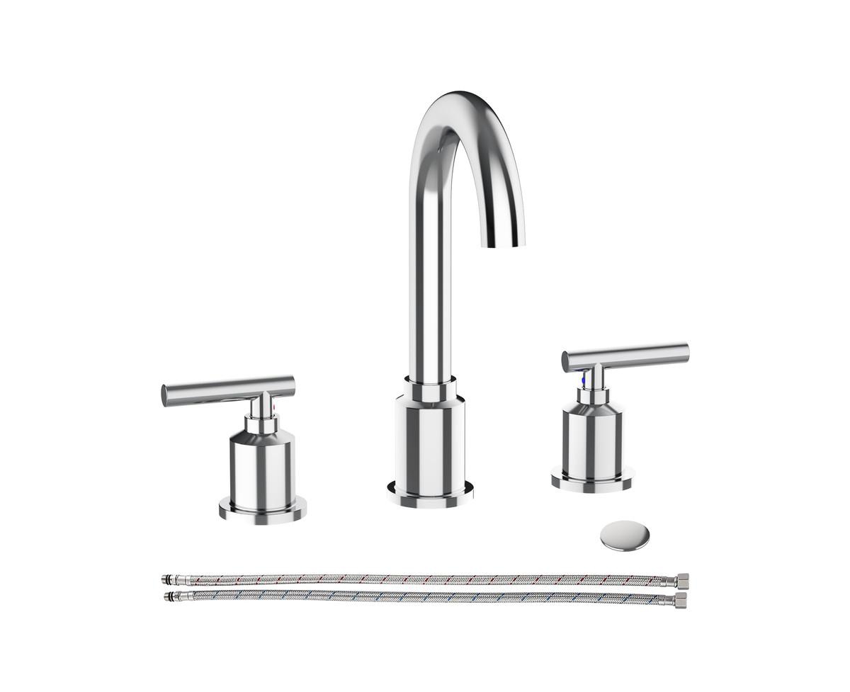 Bathroom Faucet, Bathroom Sink Faucet, 8 Inch Bathroom Faucet for Sink 3 Hole with Stainless Steel Pop-up Drain for Your Bathroom
