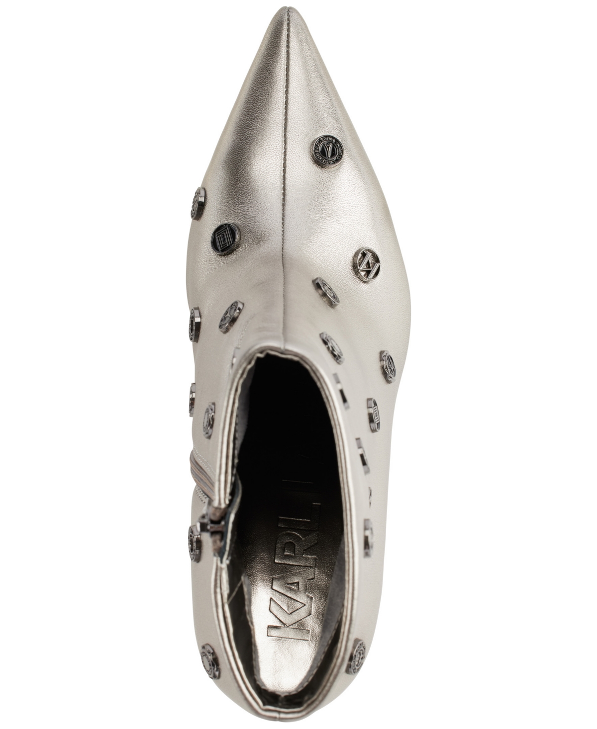Karl Lagerfeld Paris Saina Metallic Bootie In Pewter