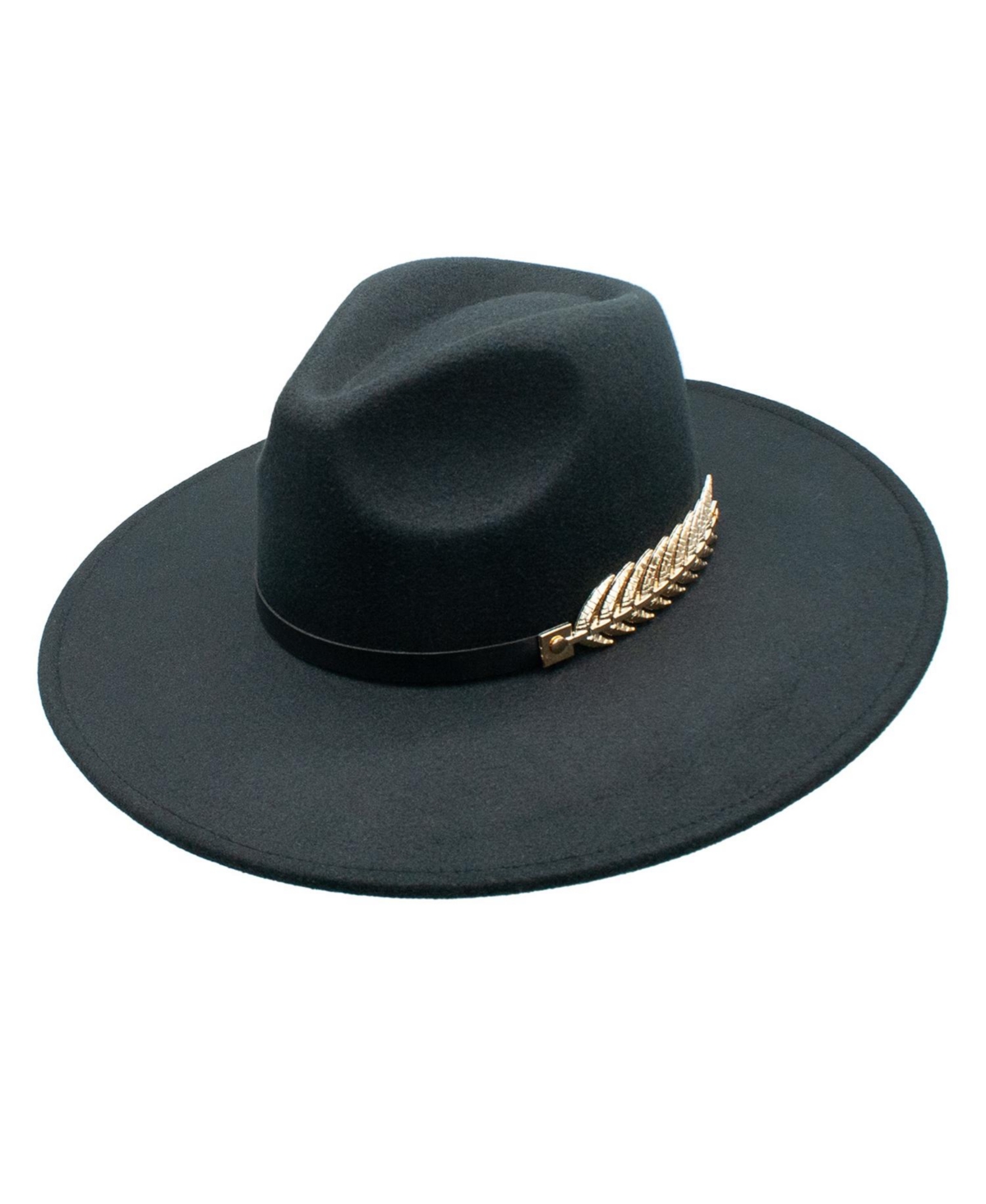 Grace Wool Felt Adjustable Wide Brim Hat - Black