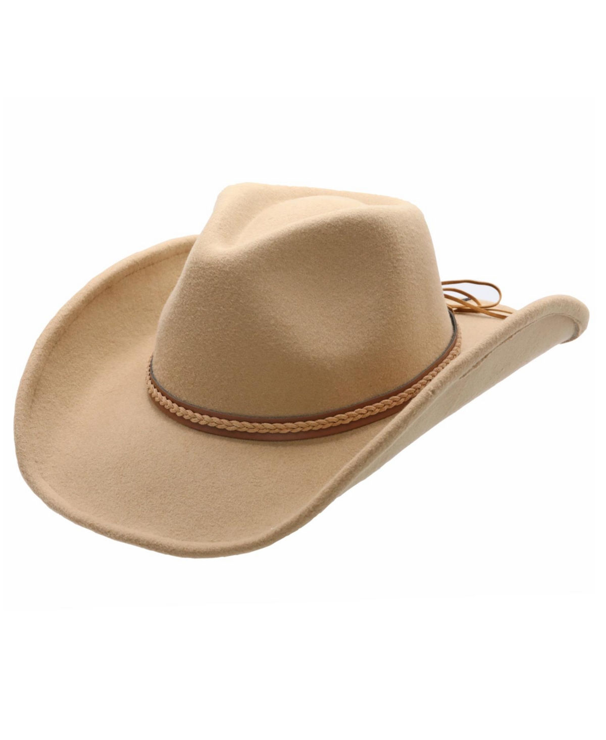 Thornton Ultra Felt Woven Band Western Drifter Hat - Light/pastel Brown