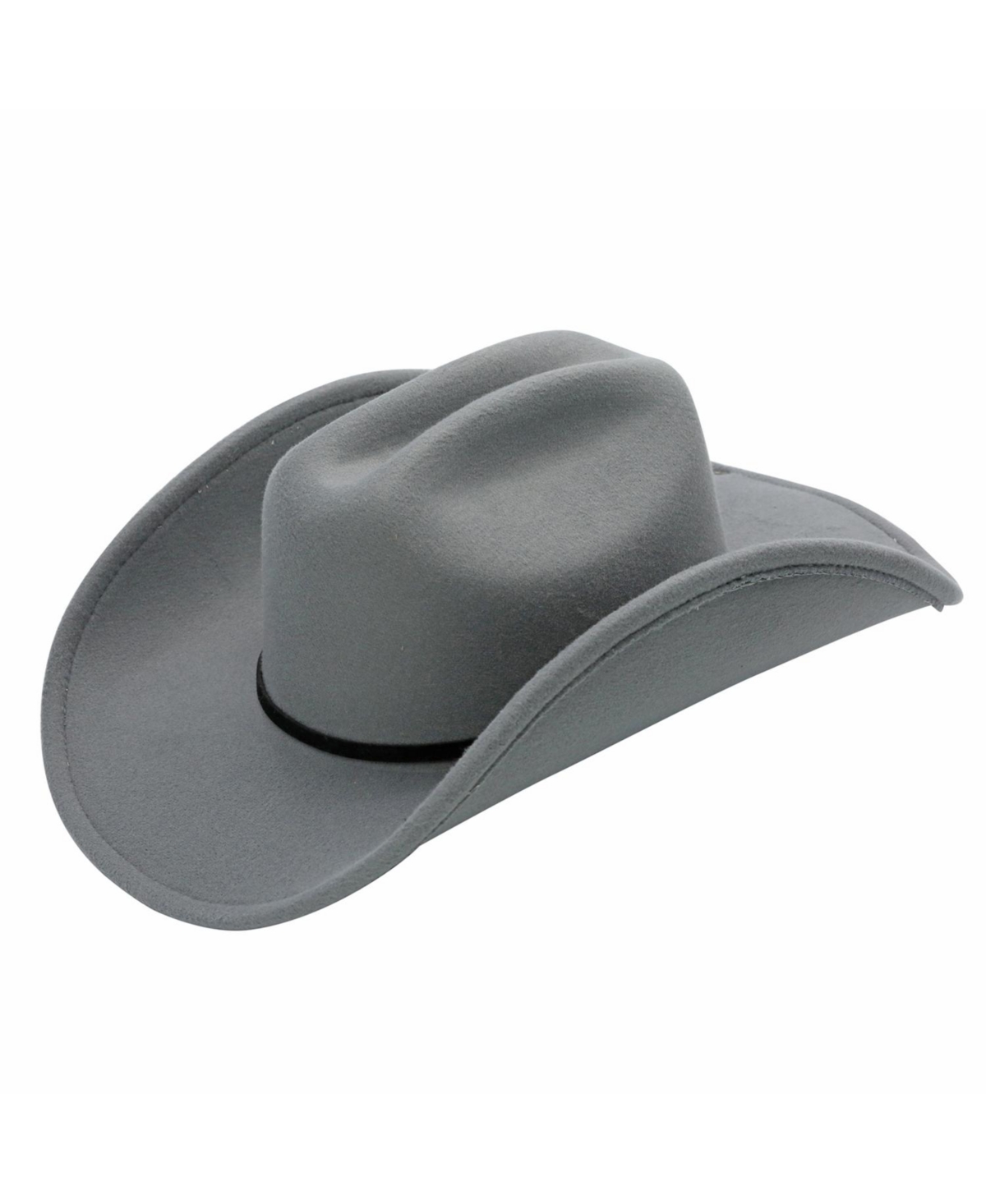 Carlos Ultra Felt Grosgrain Cord Western Drifter Hat - Grey