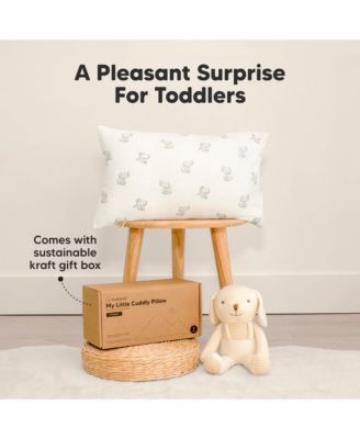 Cuddly Toddler Pillow with Pillowcase, 13X18 Kids Pillow for Sleeping, Small Travel Pillows, Nursery Pillow