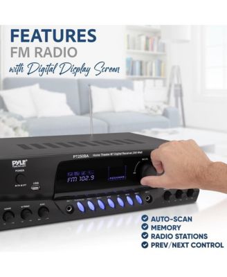 Home Theater Wireless Bluetooth Streaming Receiver Amplifier With FM/USB, 200 Watt