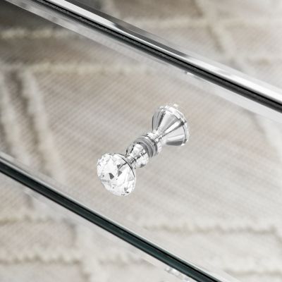 Silver Mirror 3-Drawer Storage Cabinet