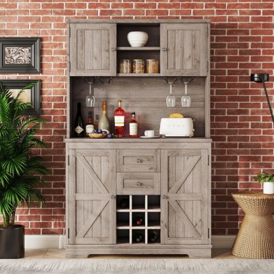 Streamdale Farmhouse Wine Cabinet with Multi-Storage
