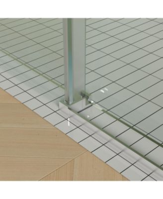 56" -60" W x 70" H Frameless Shower Door, Sliding Shower Door, Premium 5/16" (8mm) Thick Tempered Glass Shower Enclosure with Towel Bar, Double Side Easy Clean Coat, Brushed Nickel Finished With Buffe