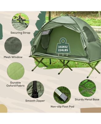 Camping Tent Cot, Single Person Folding Cot Combo, Off-Ground Tent, Covered Outdoor Bed with Carry Bag for Hiking, Camping