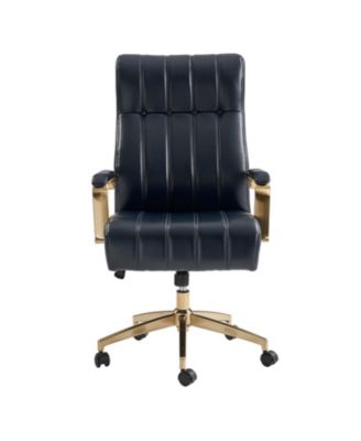 Uwe Modern Leather Ergonomic Executive Office Chair with SGS International Certified Stainless Steel Gas Spring