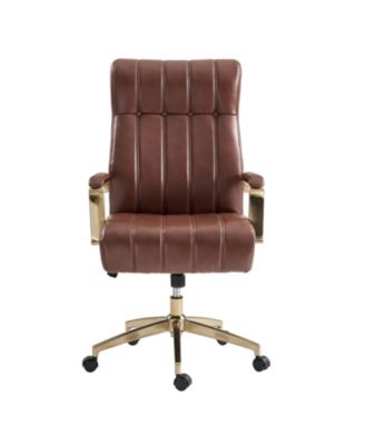 Uwe Modern Leather Ergonomic Executive Office Chair with SGS International Certified Stainless Steel Gas Spring