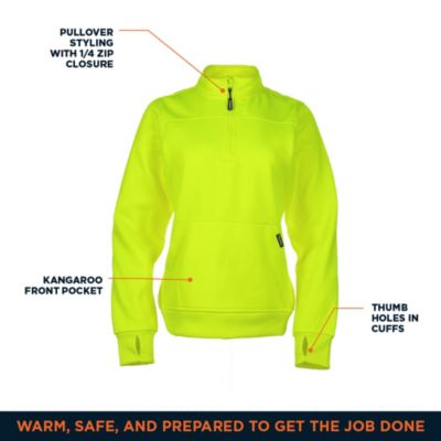 Plus Size Quarter-Zip Fleece Sweatshirt - Insulated Ladies Work Pullover with Thermal Comfort