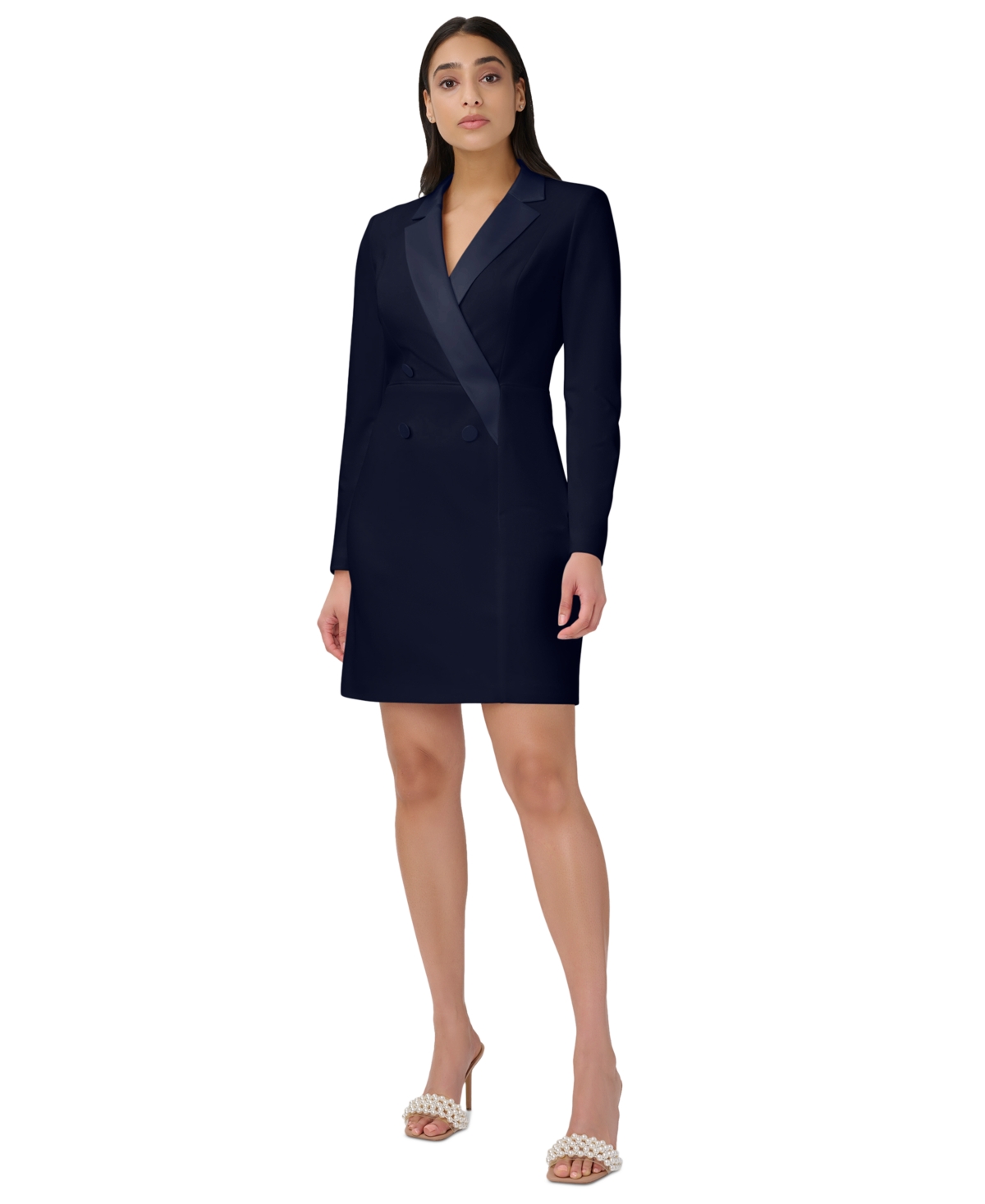 ADRIANNA PAPELL WOMEN'S TUXEDO COCKTAIL SHEATH DRESS 