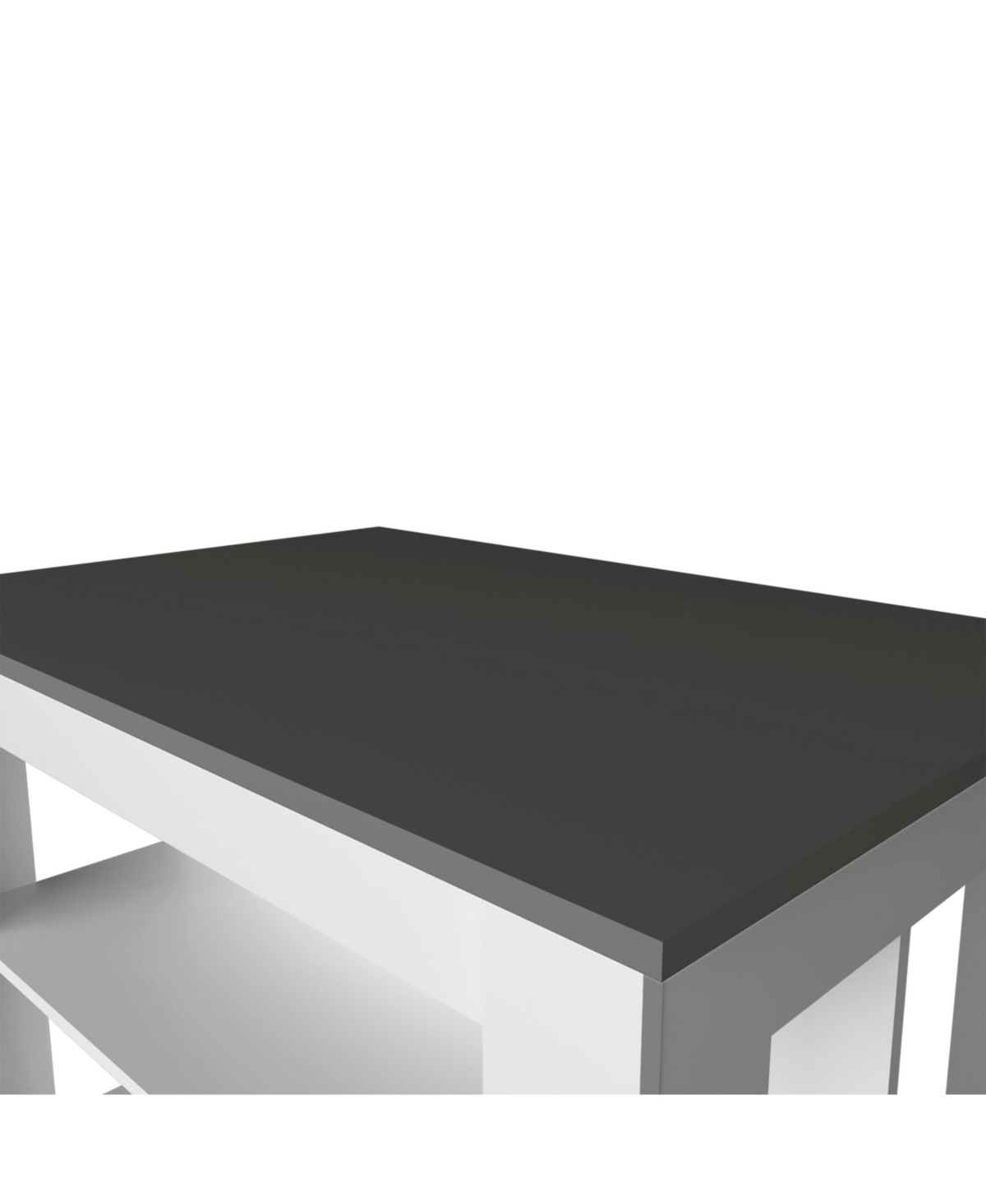 Fm Furniture Aztec Kitchen Island in melamine with open storage,gray+white - Gray+white