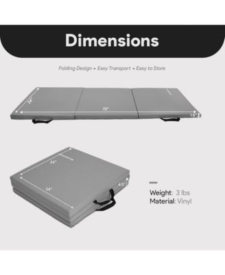 GoGym 6 'x 2' x 1.5" Folding 3 Panel Exercise Gym Mat, Gray
